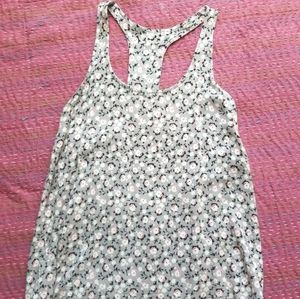 Grey Floral Tank